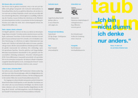 Vorderseite vom Faltblatt zum Thema Bildung (taub=dumm)